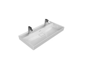 TURQUOISE CERASTYLE SHARP WASHBASIN 100X48CM 037600-U SINGLE BOWL, DOUBLE FAUCET HOLE