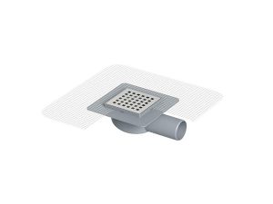 MAXİFLOW FILTERED STAINLESS GRATED FLOOR DRAIN 10X10 Ø50 SIDE OUTLET 14061