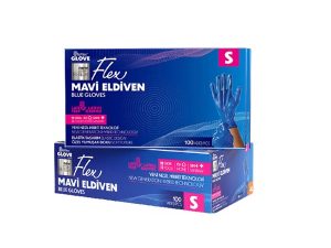 REFLEX FLEX POWDER FREE GLOVES BLUE S SIZE NEW GENERATION HYBRID TECHNOLOGY 100 PACK