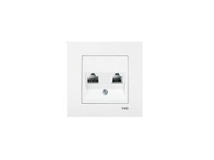 VISCO KARRE WHITE DATA+NUMERIC PHONE SOCKET CAT6 FRAMELESS