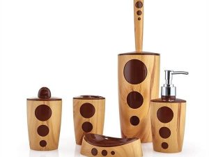 FLORA F354 PUNTO BATHROOM SET 5 PIECE WOOD VENEER