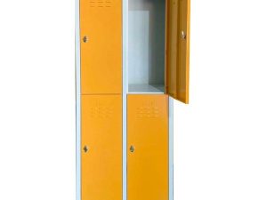 USTA STEEL WARDROBE METAL 4-DOOR 66X37X198 U-E04 GRAY BODY-YELLOW DOOR