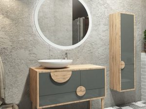 AQUANİL BOLIVIA 85 CM BATHROOM CABINET ANTHRACITE/DORADO
