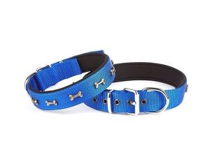 DOGGİE COMFORT WOVEN BONED DOG NECK COLLAR BLUE 2.5X42-50CM DSBT2562LROYALBLUE