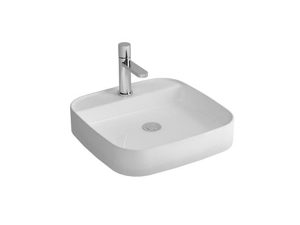 NEWARC LOFT COUNTERTOP SINK WITH FAUCET HOLE MATT WHITE 50X50X12CM 515050BT-MW