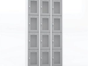 MASTER STEEL STORAGE CABINET 12 COMPARTMENTS WITH PLEXI DOOR 99X40X195 U-GZ012-P