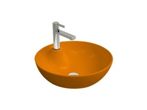 NEWARC NEWART COUNTERTOP FAUCET SINK WITH HOLE BRIGHT ORANGE 42.5X15.5CM 5010BT-O