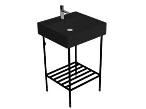 NEWARC BATHROOM CABINET WITH METAL LEGS 44X41X72.5CM +MAT BLACK SINK