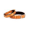 DOGGİE COMFORT LEATHER BONE FANCY DOG NECK COLLAR CAMEL 2X30-35CM SBT2062SCAMEL