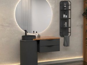 AQUANİL LOTUS SİNGLE 105 CM BATHROOM CABINET ANTHRACITE