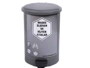 40 LT DUSTBIN PEDAL MASK AND GLOVE WASTE SHA-1240 | 40 LT ÇÖP KOVASI PEDAL MASKE VE ELDİVEN ATIK SHA-1240