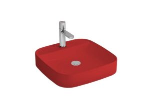 NEWARC LOFT COUNTERTOP FAUCET SINK WITH HOLE MATT RED 50X50X12CM 515050BT-MR