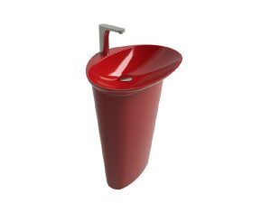 NEWARC STELLA BASE MONOBLOC WASHBASIN BRIGHT RED 56,5X45X85CM STE L 085 R