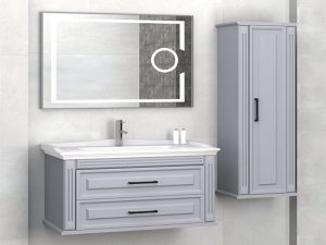 AQUANİL MOSCOW 100 CM BATHROOM CABINET LENTICULAR LED MIRROR- GRAY