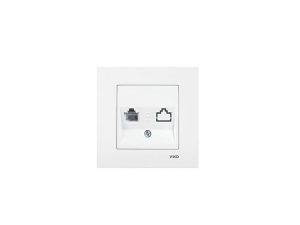 VISCO KARRE WHITE SINGLE NUMERIC PHONE SOCKET WITHOUT FRAME