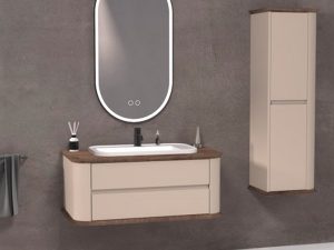AQUANİL PİER 100 CM WHITE BATHROOM CABINET WITH SINK VİZON