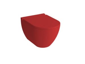 NEWARC MODERN WALL HUNG TOILET BRIGHT RED 3823R + MODERN DUROPLAST RED LID 7210B