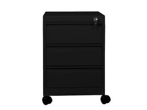 USTA STEEL THREE DRAWER CAISSON BLACK 40X50X52H