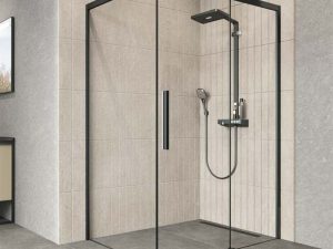 AQUANİL ALPHA 6MM RECTANGULAR BLACK ANODIZED TRANSPARENT GLASS SHOWER CABIN 80X120CM | AQUANİL ALPHA 6MM DİKDÖRTGEN SİYAH ELOKSAL ŞEFFAF CAM DUŞ KABİNİ 80X120CM