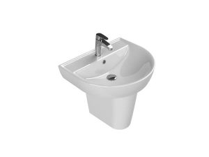 TURQUOISE BELLA 45X55 WASHBASIN 003300-U + HALF FOOT 016800