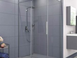 AQUANIL GAMMA 6MM RECTANGULAR GLOSSY ANODIZED TRANSPARENT GLASS SHOWER CABIN 80X120CM | AQUANIL GAMMA 6MM DİKDÖRTGEN PARLAK ELOKSALLI ŞEFFAF CAM DUŞ KABİNİ 80X120CM