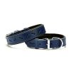 DOGGİE COMFORT LEATHER BONE PATTERN DOG NECK COLLAR BLUE 3X42-50CM SBT3035MROYALBLUE