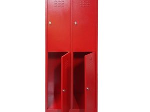 USTA STEEL WARDROBE METAL 4-DOOR 66X37X198 U-E04 RED BODY-RED DOOR