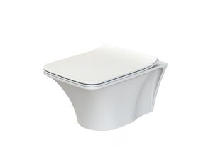 TURQUOISE CERASTLYE İBİZA RİMLESS CHANNELLESS WALL HUNG TOILET + SLOW CLOSING LID SET001002