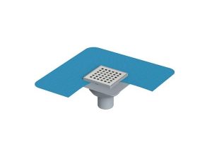 MAXİFLOW TEXTILE MEMBRANE STAINLESS GRATED FLOOR DRAIN 10X10 Ø70 BOTTOM OUTLET 14132