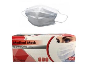 MEDİCAL WHITE ULTRASONİC WIRE CLOTH MASK 50-PACK